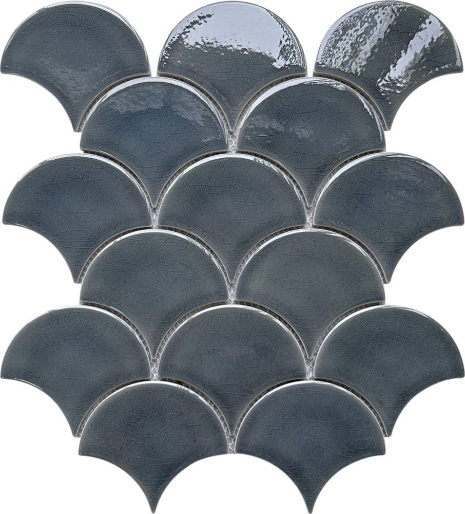 [DSC-89DB13] Gạch mosaic gốm vảy cá nhập khẩu, mã 89DB13, KT viên 85x95mm