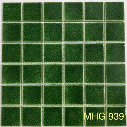 gạch moasic chip 48x48 men rạn xanh lá mã MHG 939