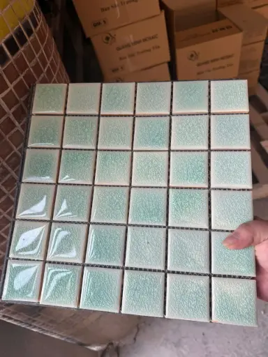 Gạch mosaic gốm bát tràng, chip 48x48 mã T23A