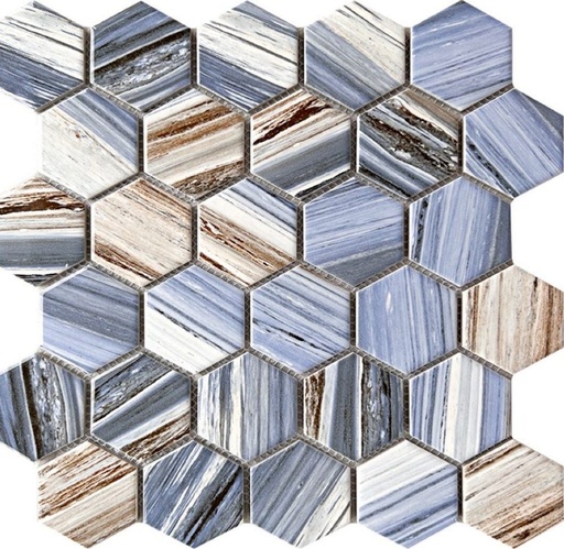 Gạch mosaic gốm lục giác nhập khẩu, mã 59M32, KT viên 51x59mm