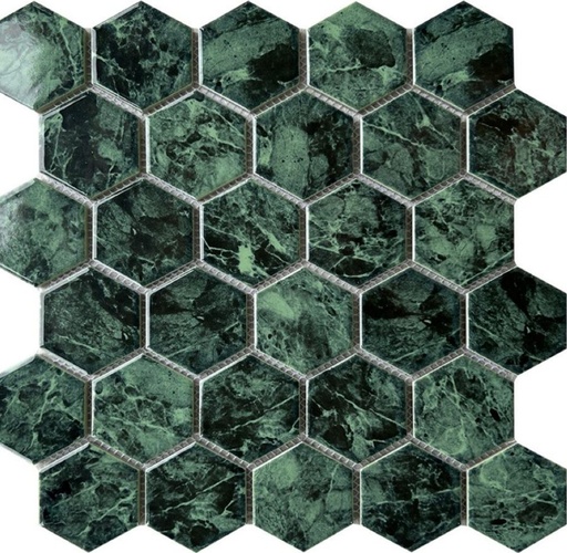 Gạch mosaic gốm lục giác nhập khẩu, mã 59M12, KT viên 51x59mm