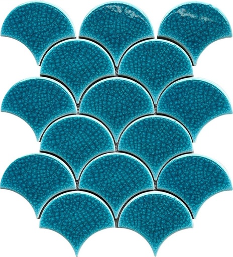 Gạch mosaic gốm vảy cá nhập khẩu, mã 89LW03, KT viên 85x95mm