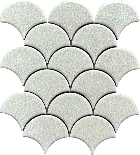 Gạch mosaic gốm vảy cá nhập khẩu, mã 89LW01, KT viên 85x95mm