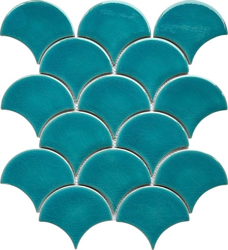 Gạch mosaic gốm vảy cá nhập khẩu, mã 89DB12, KT viên 85x95mm