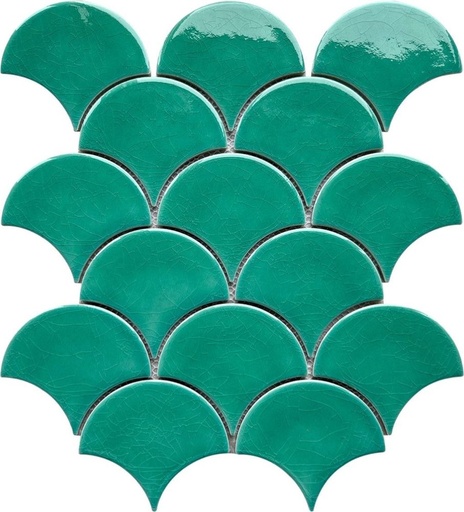 Gạch mosaic gốm vảy cá nhập khẩu, mã 89DB11, KT viên 85x95mm