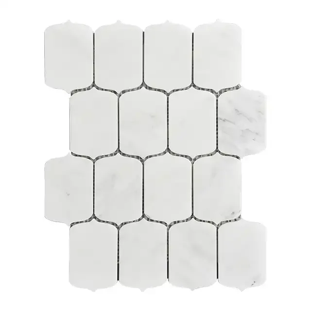 Đá cẩm thạch trắng Lander Stone Mosaic đánh bóng không đều cho phòng tắm